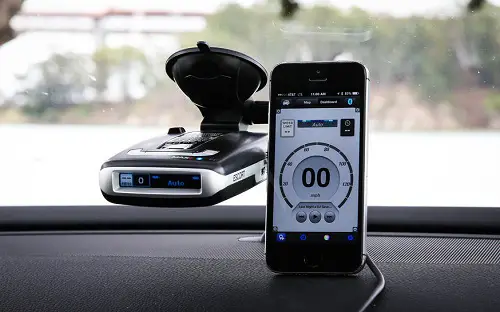 Smartphone Connected With Radar Detector